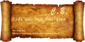 Czégényi Bálint névjegykártya