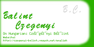 balint czegenyi business card